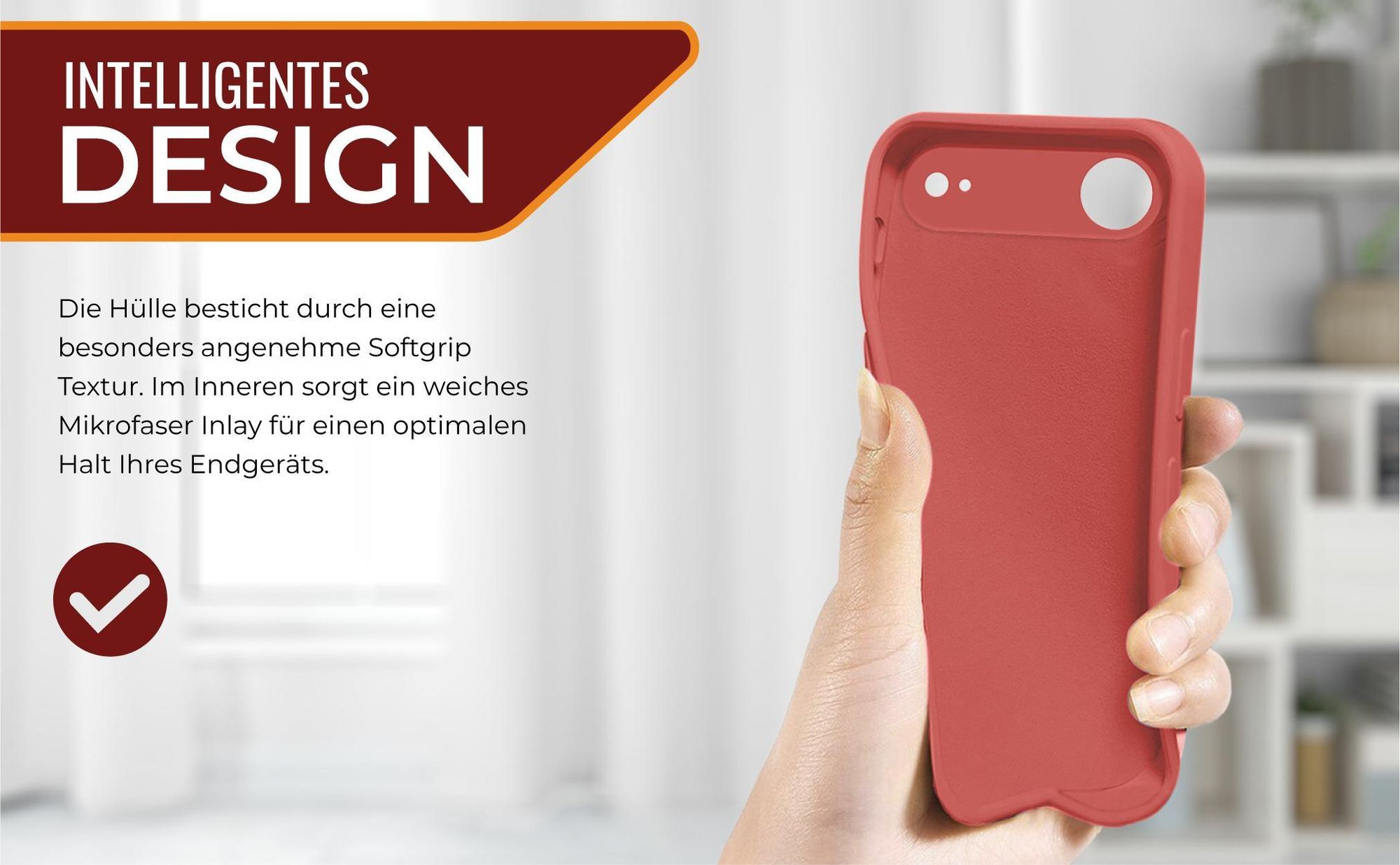 Slimcover in Rot für Apple iPhone 17 Air mit Mikrofraser Inlay