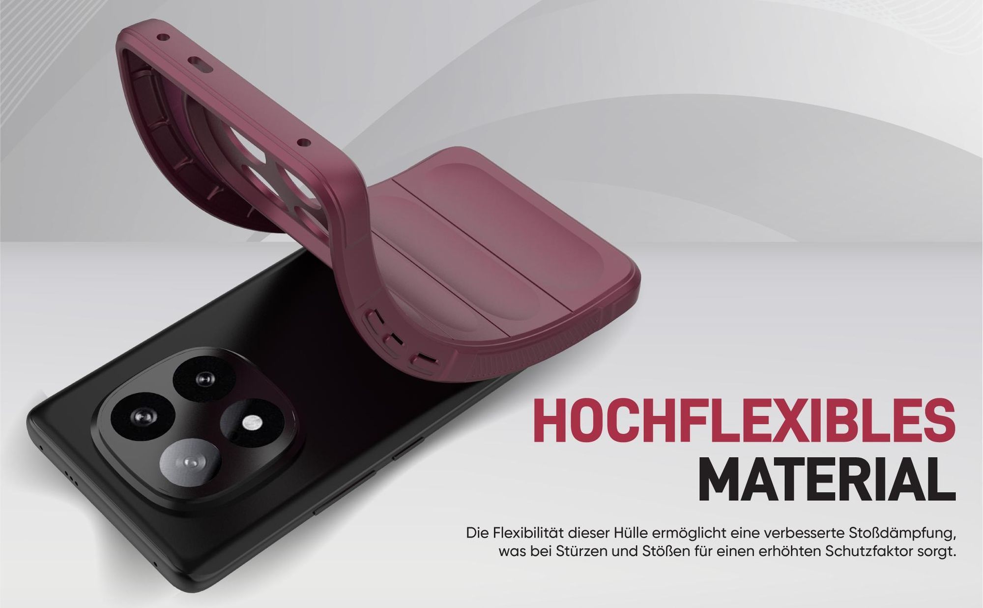 Stoßfestes und flexbiles Handy Case mit Griffzonen in Lila für Xiaomi Redmi Note 14 Pro+ 5G