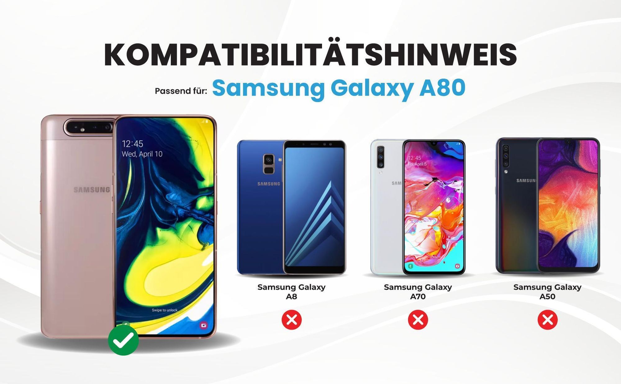 Kompatibilitätshinweise Hülle für Samsung Galaxy A80