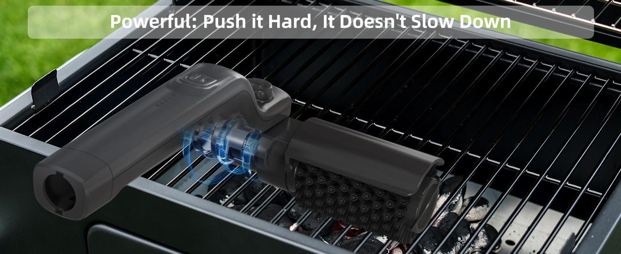 Elektrische Grillbürste 2600mAh 3einstellbare Geschwindigkeit BBQ Grillbürste, 180°Einstellbar, Edelstahl Drehbürstenkopf Grillbürste Reinigungsbürste