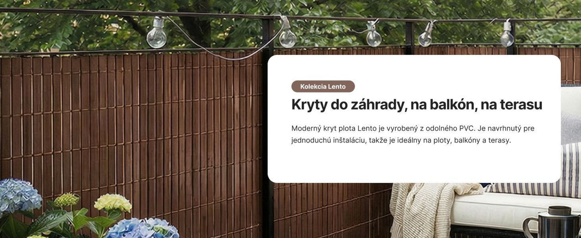 Zástena Balkón, Terasu, Záhradu, PVC, Mazovia 100x300 cm Hnedá, Odolná Voči Vetru, Poveternostným Vplyvom a UV Žiareniu, Bez Vŕtania Zástenová Rohož