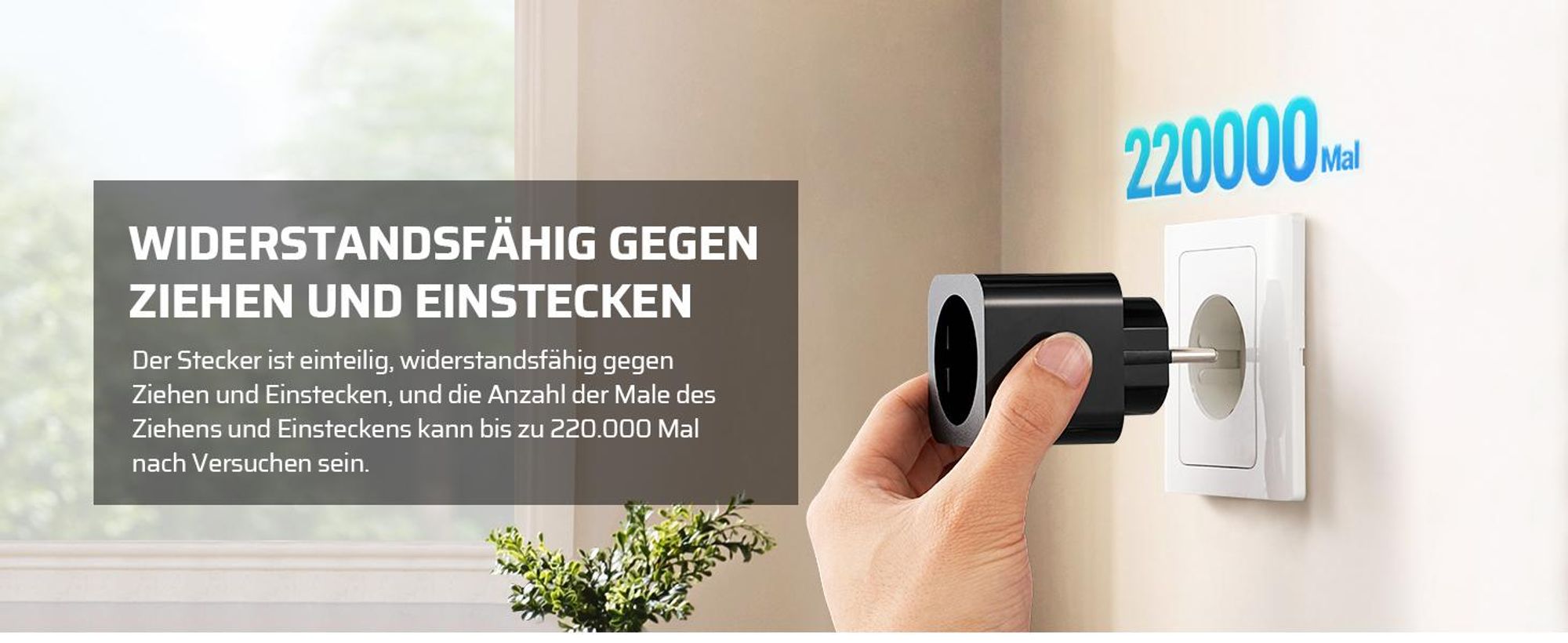 DEWENWILS Funksteckdosen mit Fernbedienung, Innen, 16A 3680W, 30M Reichweite, Schwarz