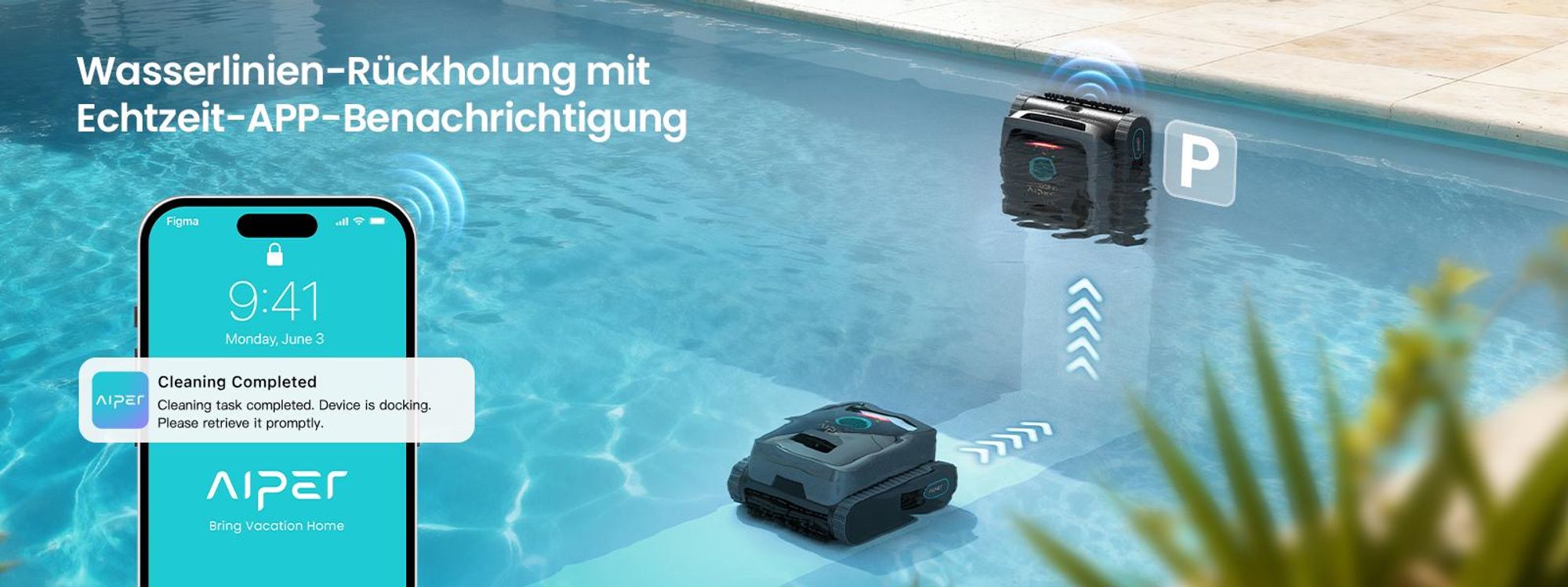 AIPER Scuba V3 (Neu 2026) Kabelloser Poolroboter mit KI, Boden- & Wandreinigung, App-Steuerung