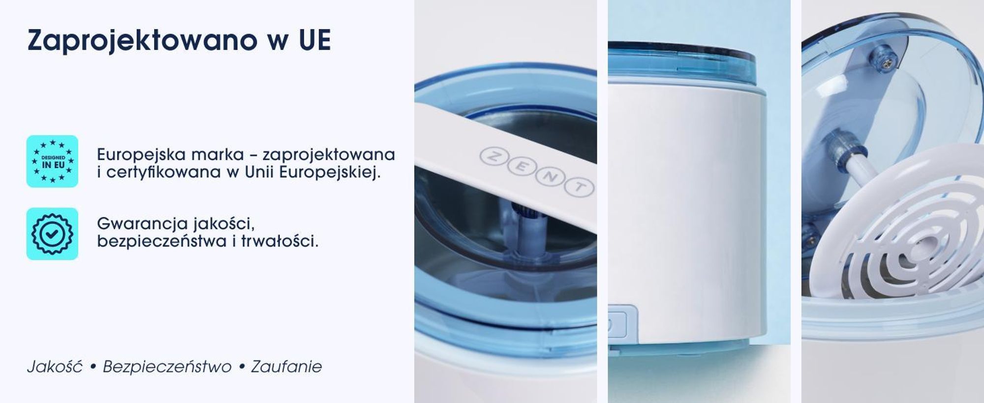 ZENT Profesjonalna Myjka Ultradźwiękowa 200ml do Biżuterii, Nakładek ortodontycznych, Protez, Biała