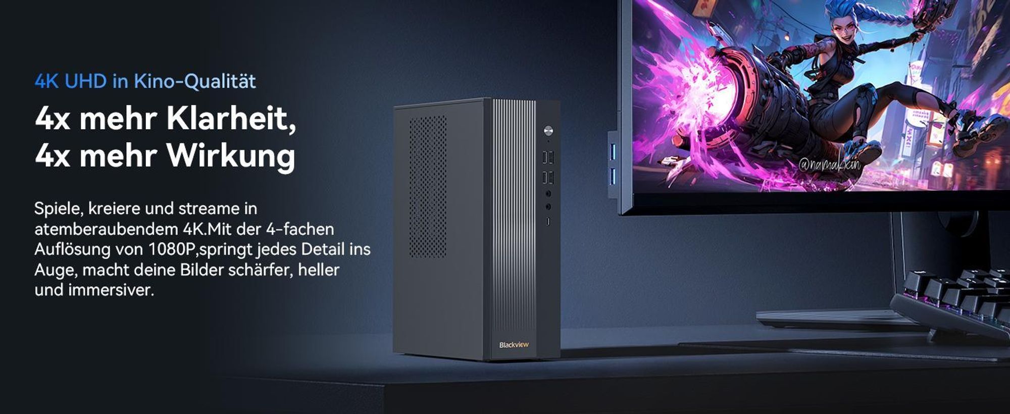 Blackview NEX60 Mini-PC: Intel Core 5 210H, 16GB DDR4 (max. 64GB), 512GB PCIe 4.0 SSD (max. 4TB), Dual 4K Display, Wi-Fi 6, 15 Ports, Windows 11 Pro
