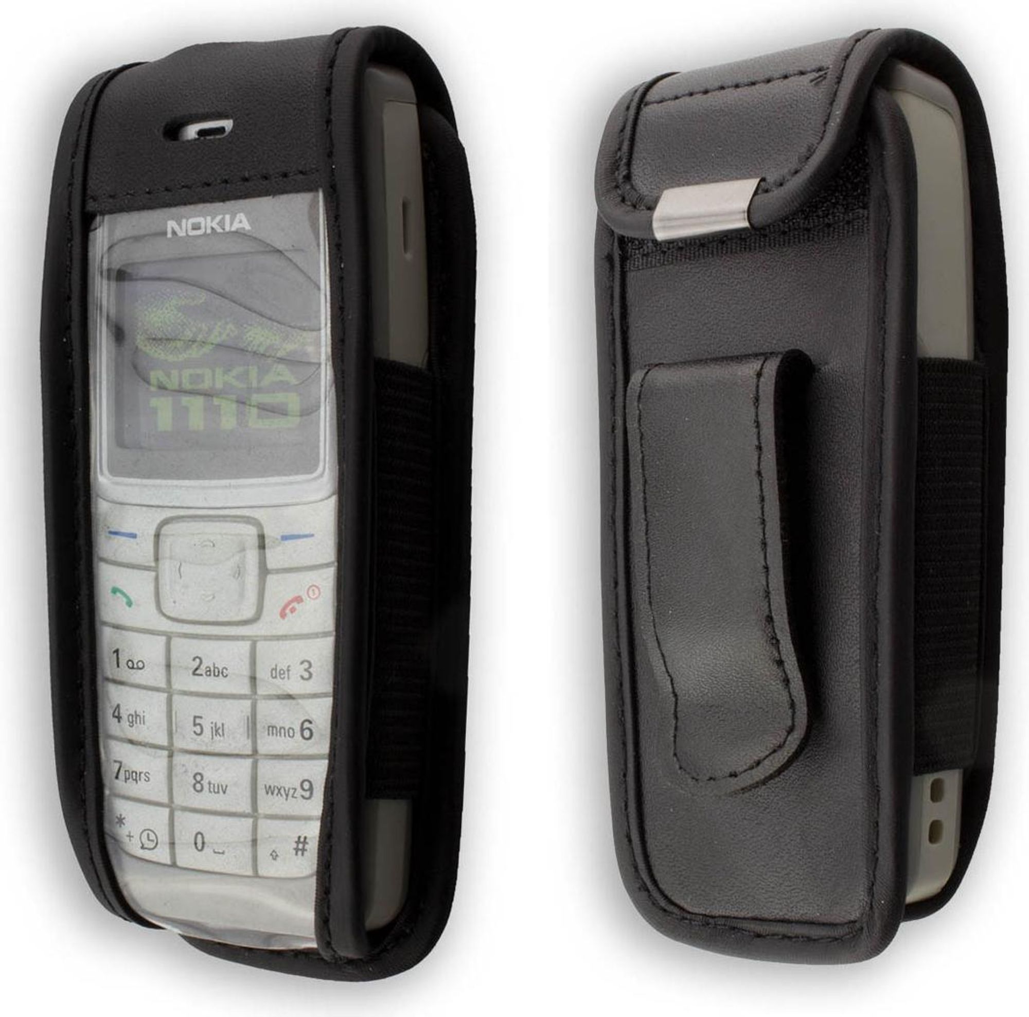 caseroxx Ledertasche mit Gürtelclip kompatibel mit Nokia 1110 / 1110i / 1112 aus Echtleder, Tasche mit Gürtelclip und Sichtfenster  Bild 1