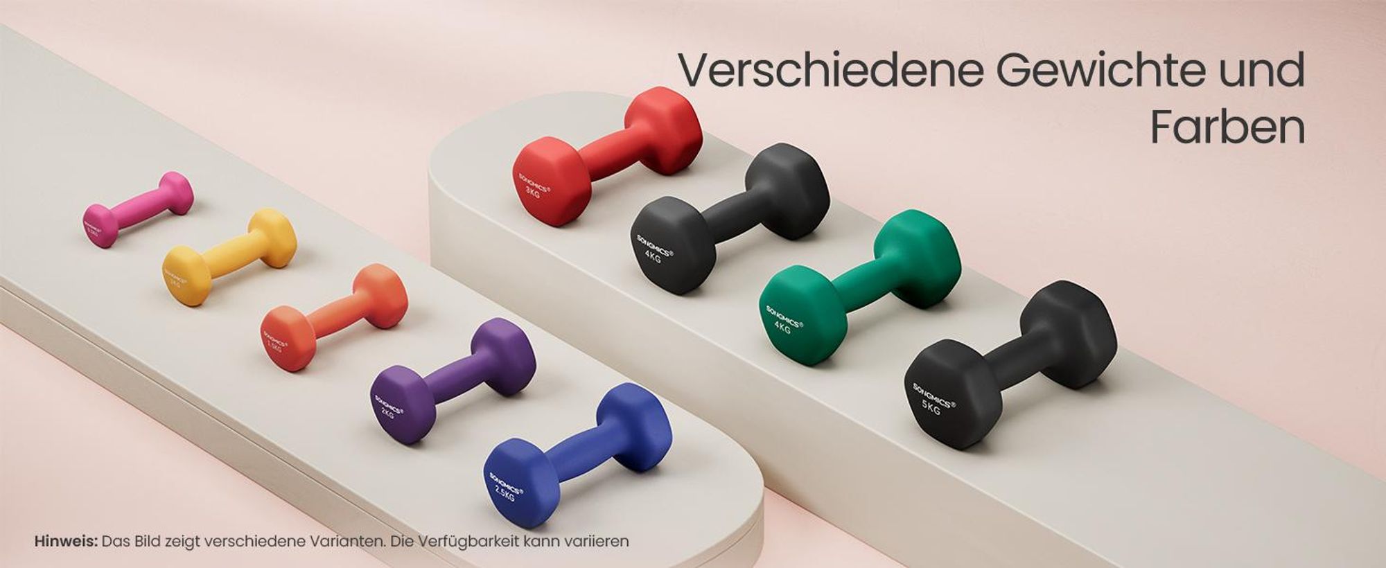 SONGMICS Hantel-Set, Hexagon, mit Hantelständer, Hause