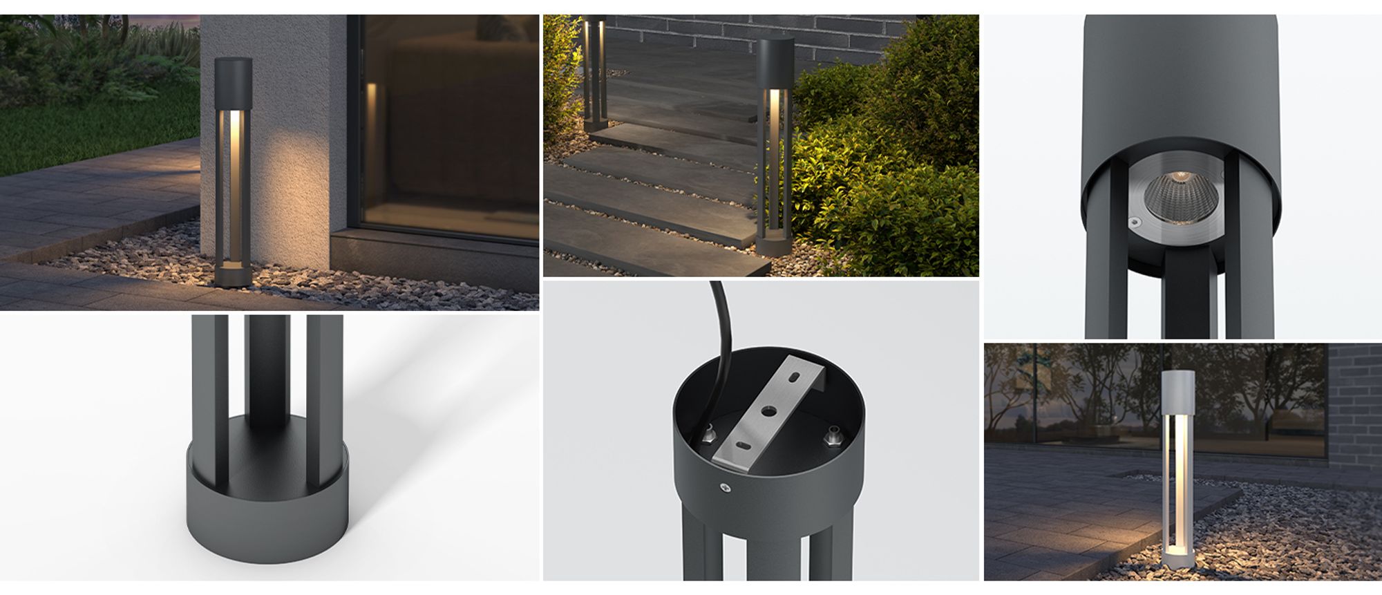 doporro Außenleuchte Wegeleuchten Außen, 10W LED Stehleuchte, 3000K Aussenleuchte Stehlampe, Außenpollerleuchte 70CM IP65 Sandgrau dunkel NeoForge