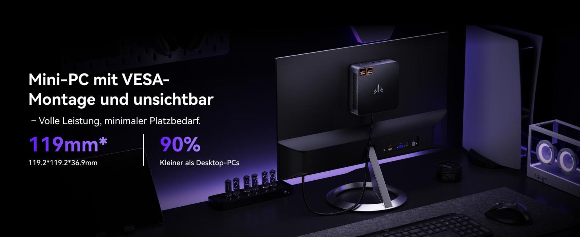 NiPoGi AM21 Mini PC mit AMD Ryzen 7 8745HS 32GB DDR5 & 1TB SSD(max.96GB + 4TB), vorinstalliertem Windows 11 Pro | AMD Radeon 780M | 2X HDMI | WiFi 6