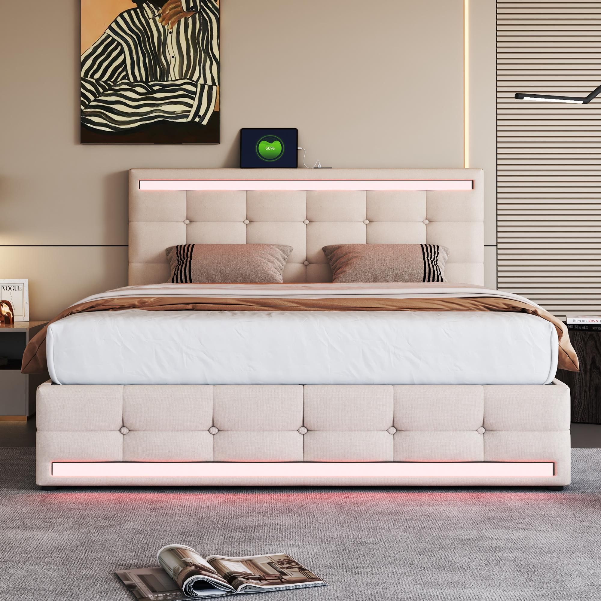 Bett mit LED
