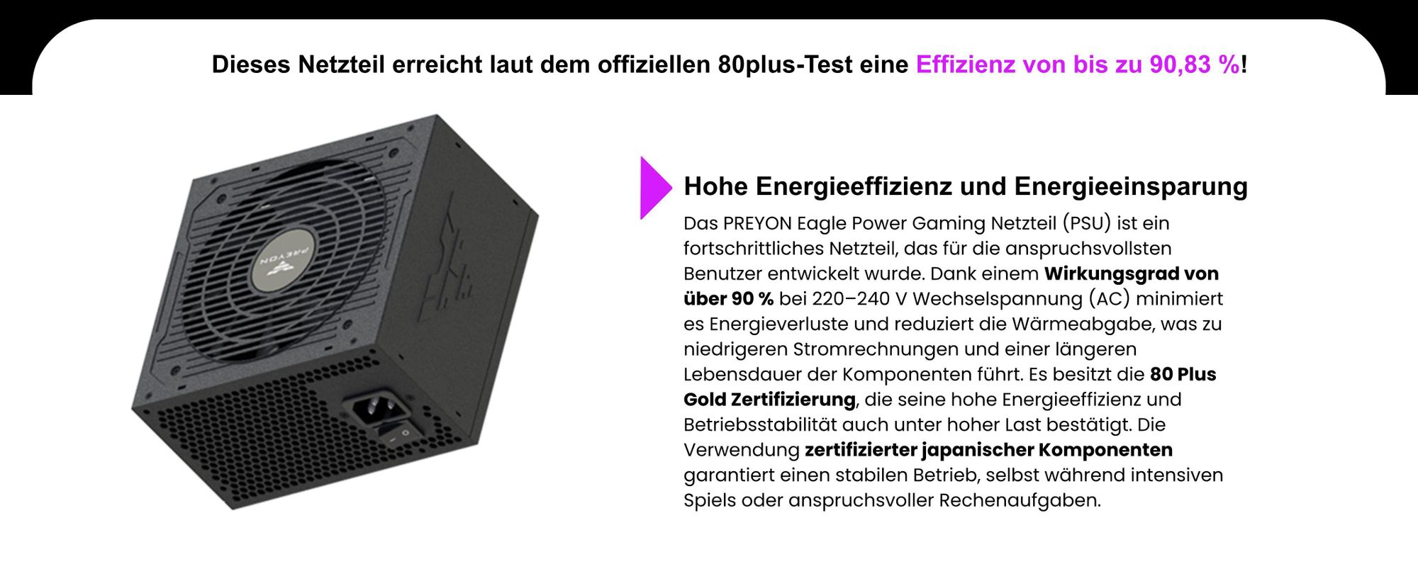 Preyon Eagle Power Gold 1000W Netzteil