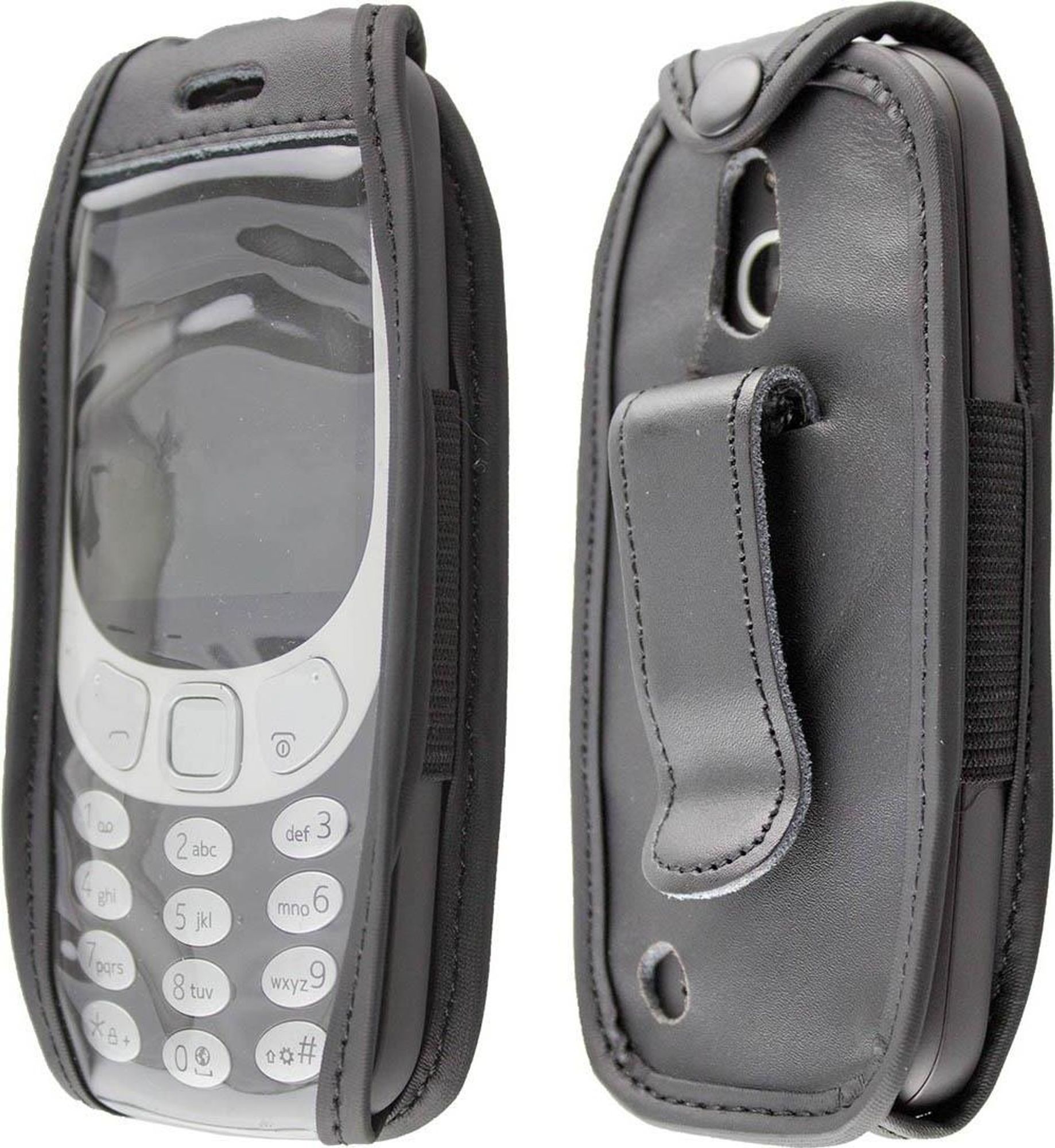 caseroxx Ledertasche mit Gürtelclip kompatibel mit Nokia 3310 (2017) 3G aus Echtleder, Tasche mit Gürtelclip und Sichtfenster Bild 3