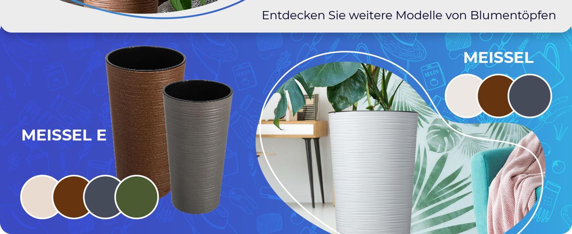 KADAX Blumentöpfe"Latina", Übertopf mit herausnehmbarer Einlage, Blumentopfschutz, Blumenkübel, 19 + 25 + 30 cm, Creme