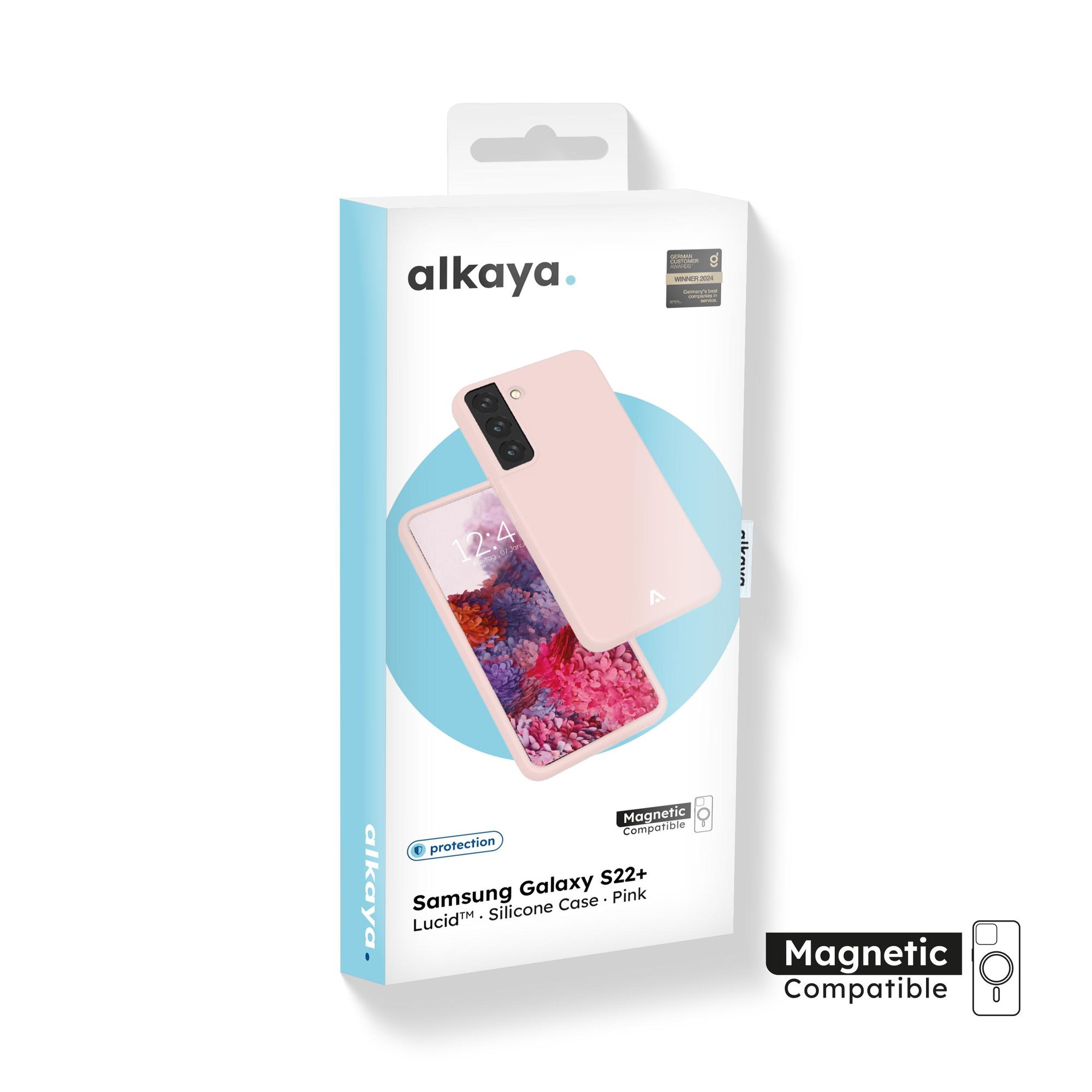Samsung Galaxy S22+ Schutzhülle kompatibel mit Magsafe, Handyhülle, Silikonhülle - Pink