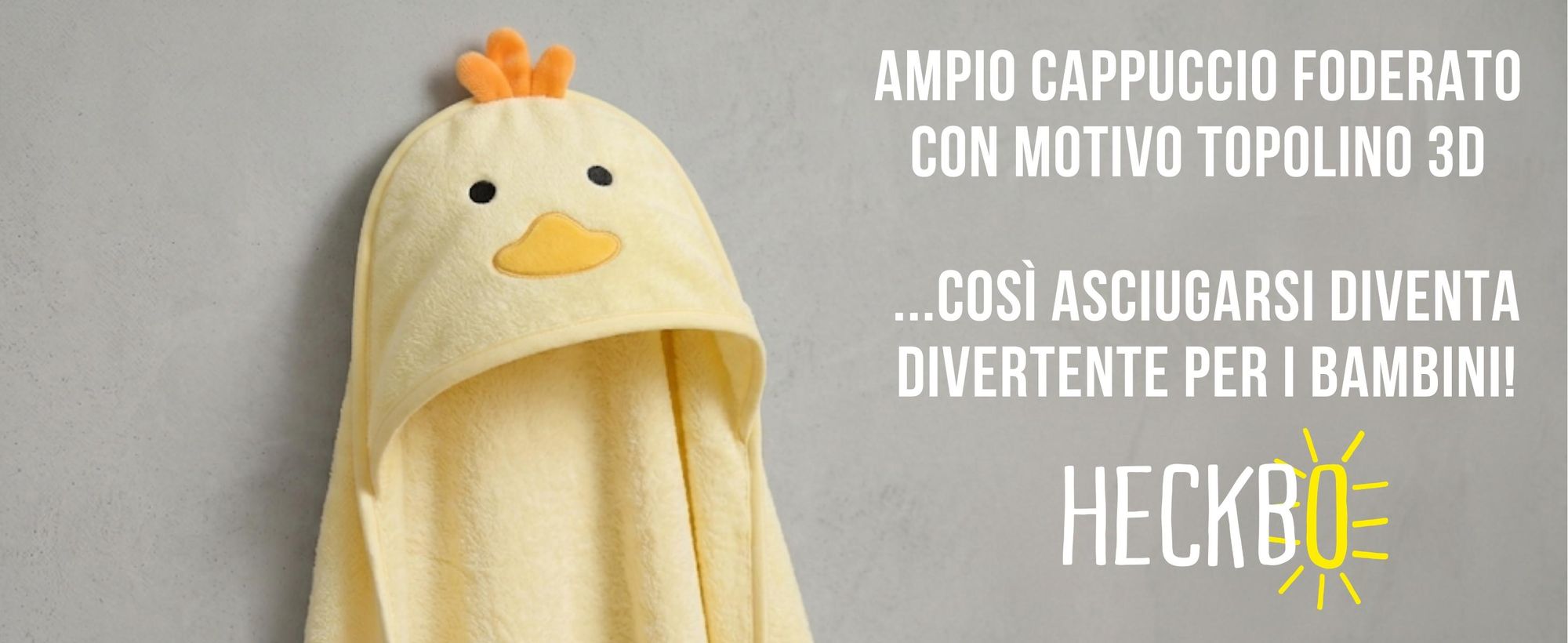 HECKBO Asciugamano con cappuccio per neonato con pulcino e salvietta | Viscosa di bambù (ottenuta da cellulosa di bambù) | 90 × 100 cm | Dalla nascita