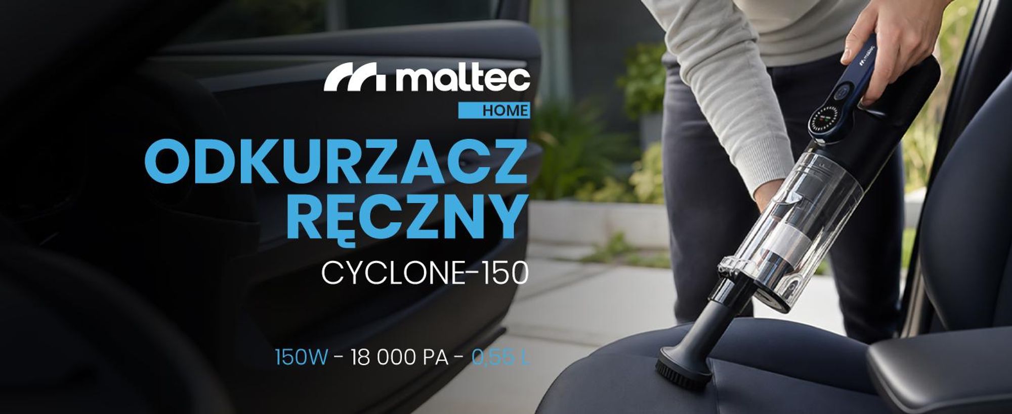 Odkurzacz Ręczny Bezprzewodowy Samochodowy Akumulatorowy Dmuchawa Akcesoria CYCLONE-150