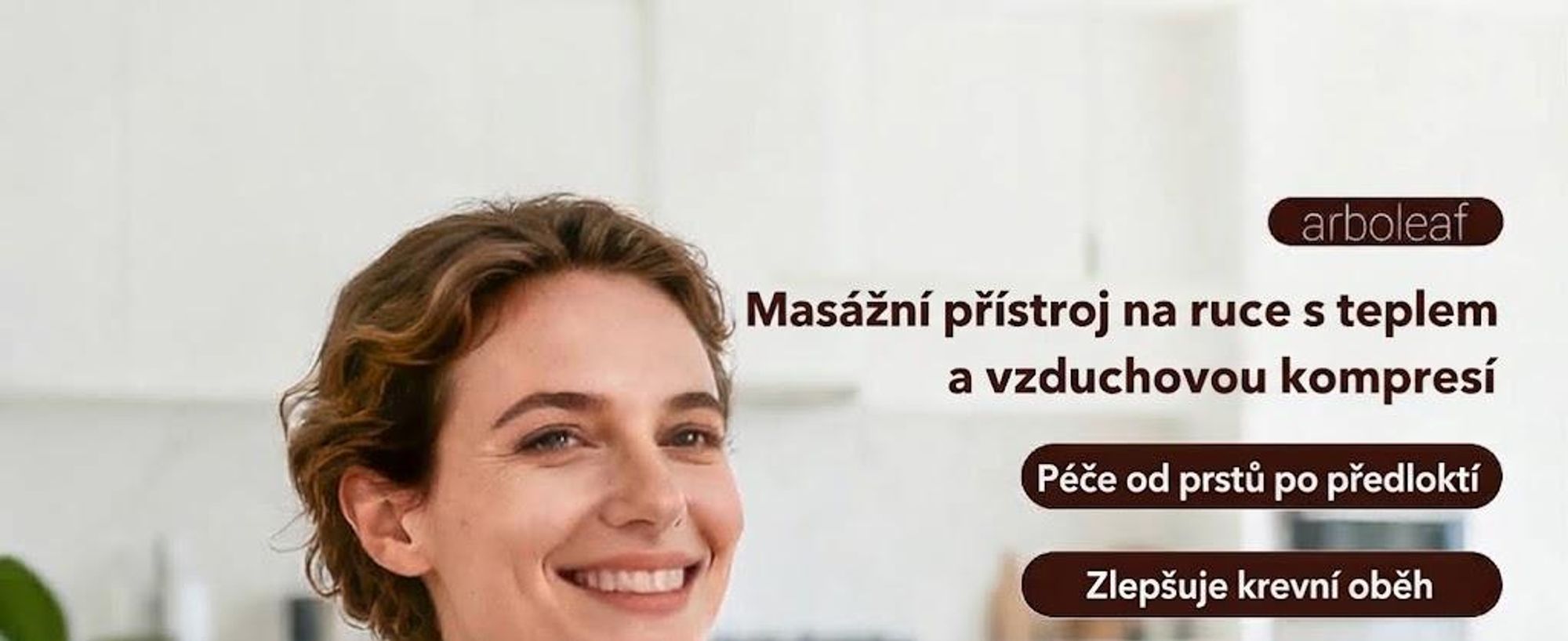 Masážní přístroj na ruce s vyhříváním, kompresí a vibracemi – na dlaně, prsty a klouby. Relaxační dárek pro ženy i muže (bílý)
