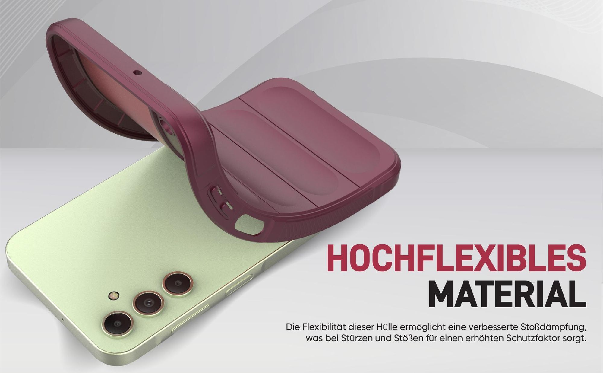 Stoßfestes und flexbiles Handy Case mit Griffzonen in Lila für Samsung Galaxy A15 / A15 5G