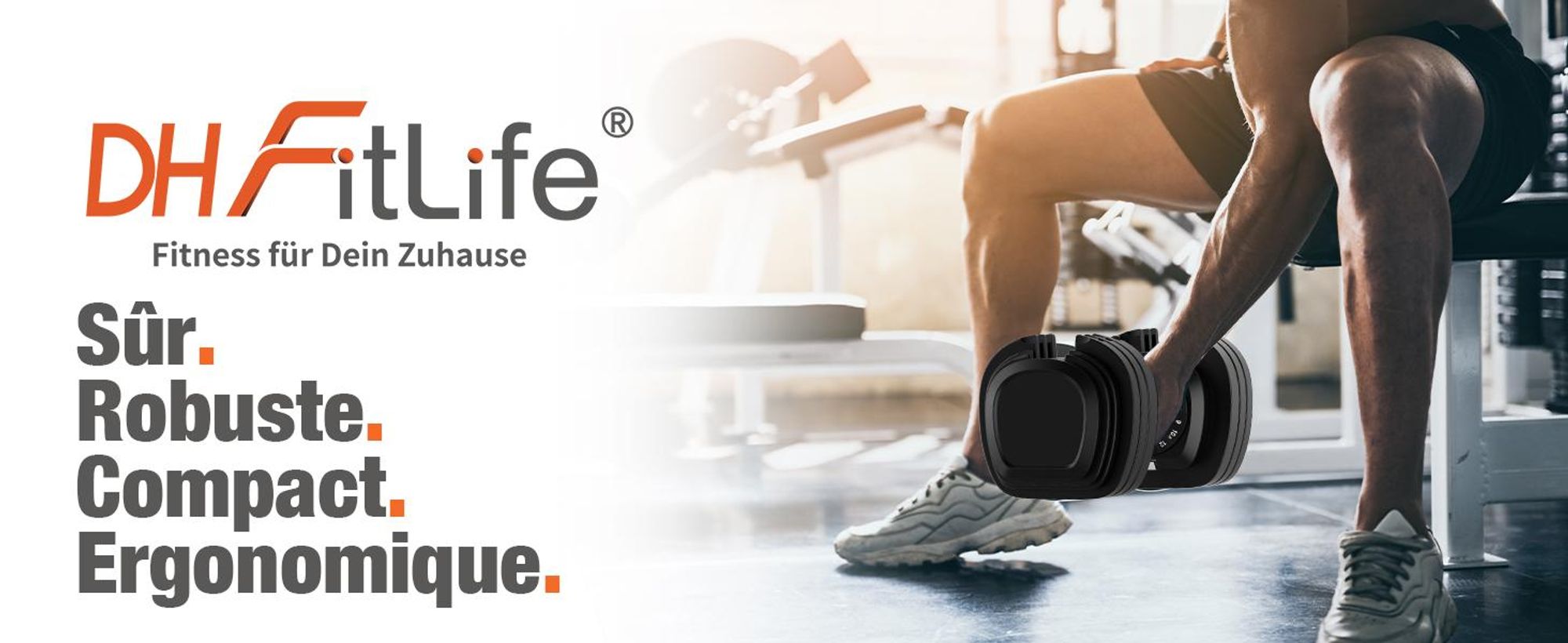 DH FitLife 2026 Neu Paire d’Haltères réglables 2,5 à 25 kg, 18 niveaux de poids, Set avec poids, Haltères ajustables pour hommes et femmes
