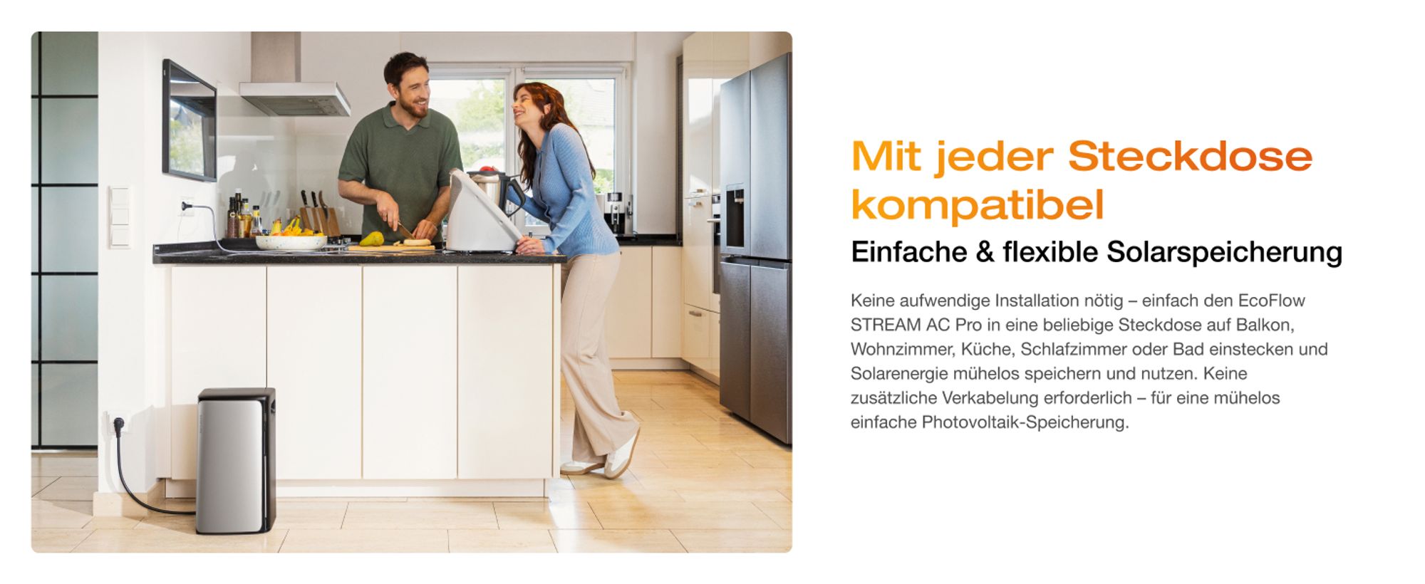 EcoFlow STREAM AC Pro 1,92 kWh – Balkonkraftwerk mit Speicher | 100 % Kompatibel mit allen Mikro-Wechselrichtern | 1 200 W Ausgang