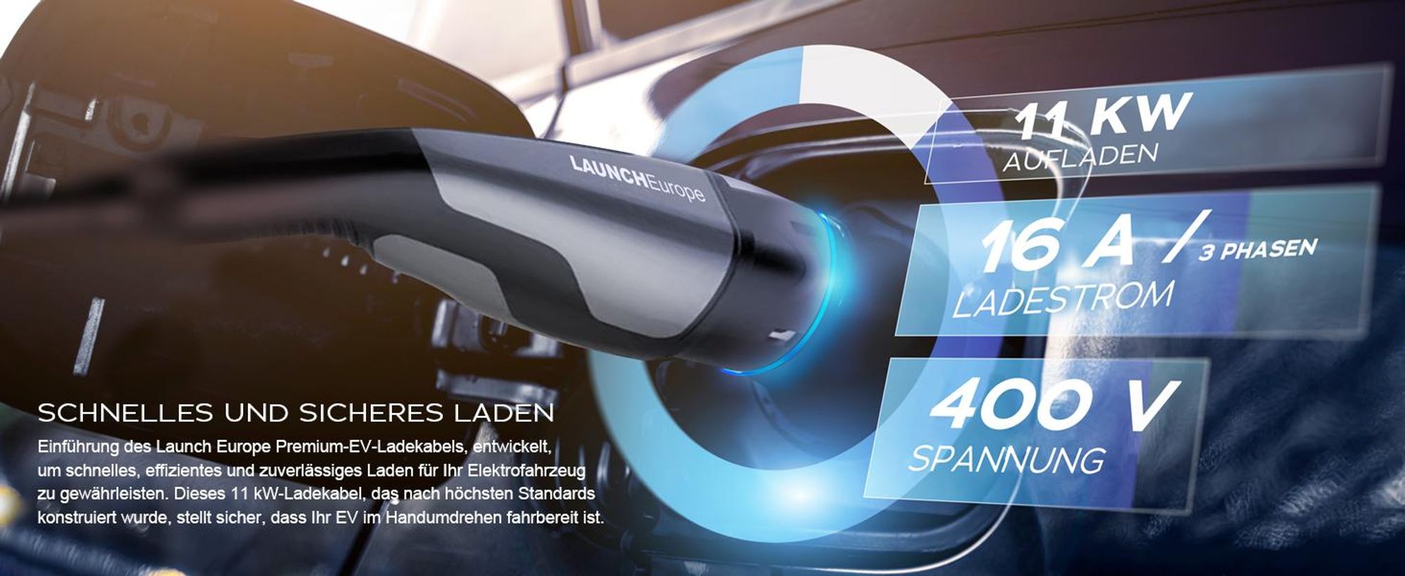 LAUNCH Typ 2 Ladekabel 11 kW 7M 16 A Ladekabel Elektroauto Typ 2 3 Phasig für E Auto EV/PHEV Typ 2 auf Typ 2,für T-Mode und E-Golf-Serienfahrzeuge