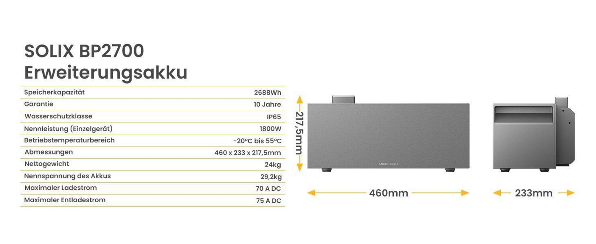 Anker SOLIX Erweiterungsakku BP2700 für Solix Solarbank 2/3 - 2 Stück
