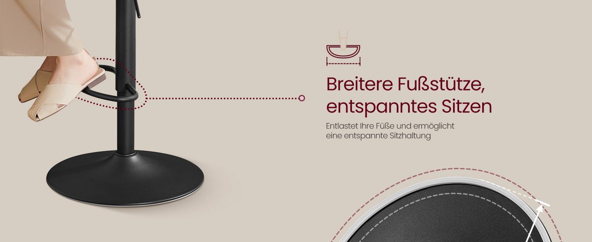 Barhocker 2er Set, Barstühle höhenverstellbar, drehbare Küchenhocker, mit ergonomischer Rückenlehne, Samt, für Kücheninsel, Hausbar, modern