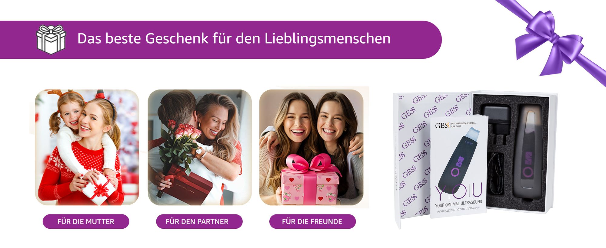 Ultraschallreinigungsgerät, Gesichtsreiniger, Mitesserentferner Porenreinigung Akne-Peeling, Mikrodermabrasion, Hautpflege, Massage, aufladbar GESS YOU
