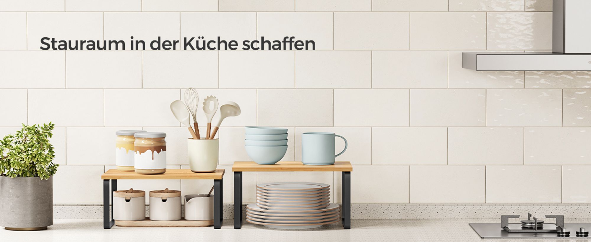 SONGMICS Gewürzregal, 2er Set, Küchenregal, Organizer, erweiterbar