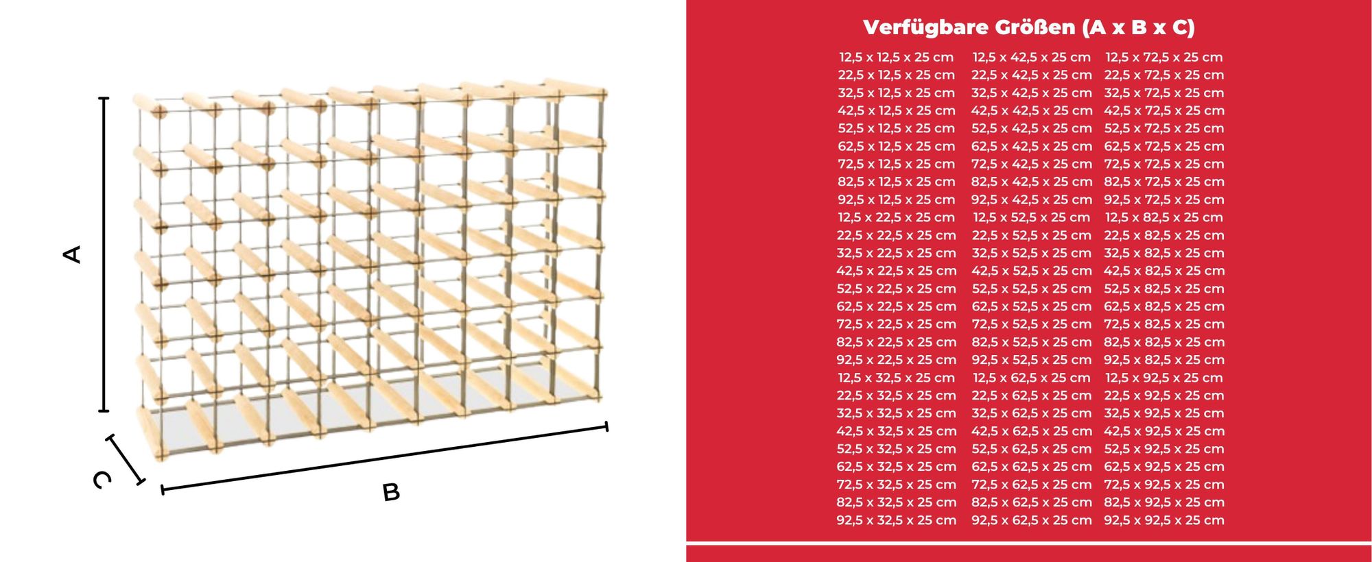 MODO24 Weinregal, 18 Flaschen, Flaschenhalter, Weinständer, Erweiterbar, Holz Metall, Industrial Loft, Küche, 32,5x62,5x25 cm, Braun, RW8