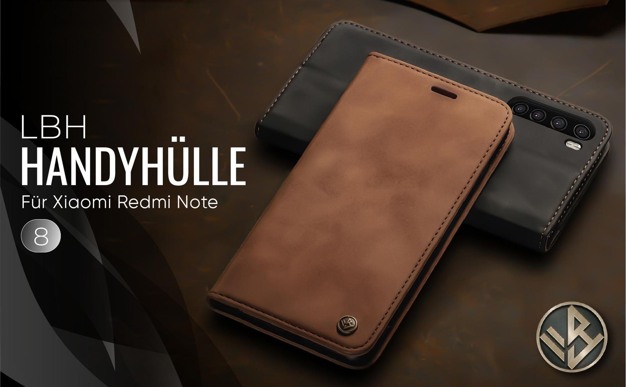 Hochwertige Klapphülle für Xiaomi Redmi Note 8 im klassischen Design