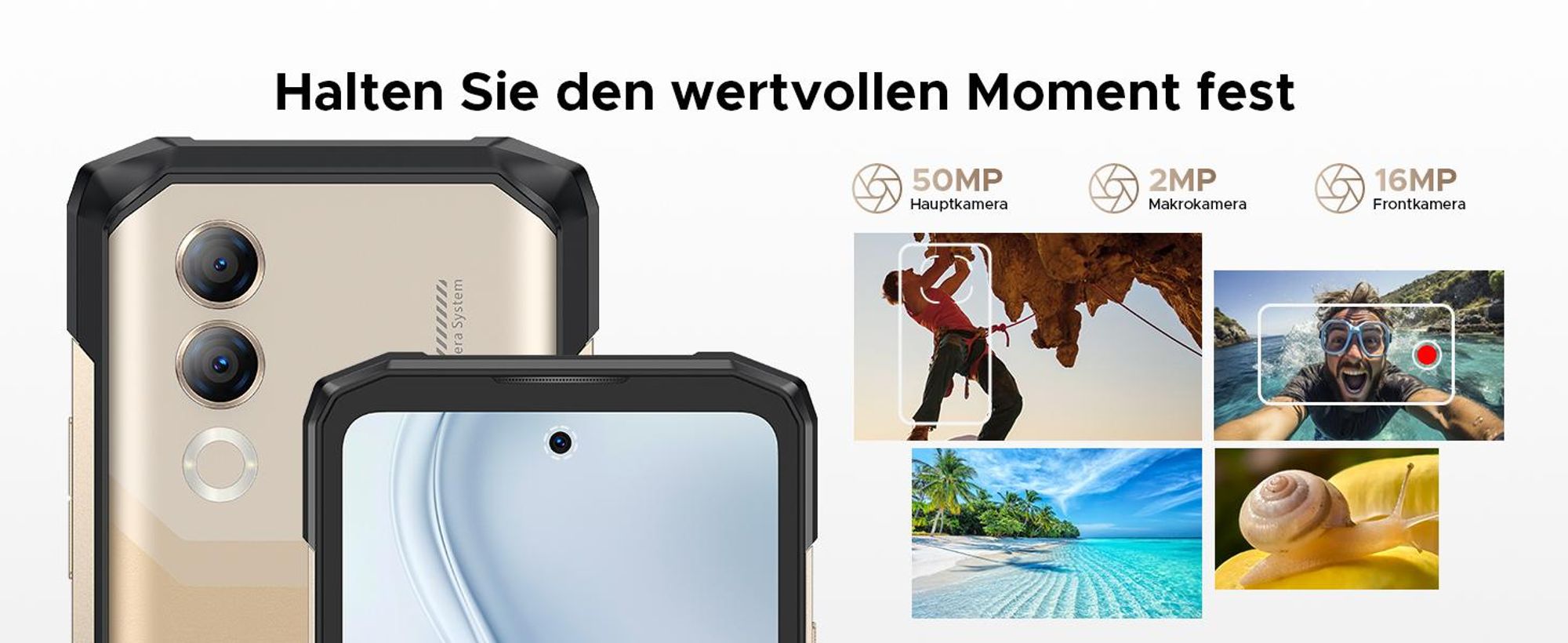 DOOGEE Blade20 Turbo Smartphone Handy, 5G, Android 15, 6,6" 90Hz, 10300mAh Akku, 33W, 8GB+256GB, 50MP, NFC, Fingerabdruck, ohne Vertrag