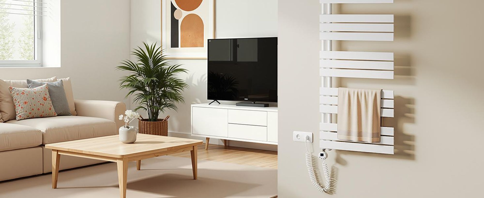 S'AFIELINA thermoplongeur avec thermostat 900W, minuterie programmable & affichage LCD, WiFi, pour radiateur de salle de bain, acier inoxydable, contrôle intelligent, blanc