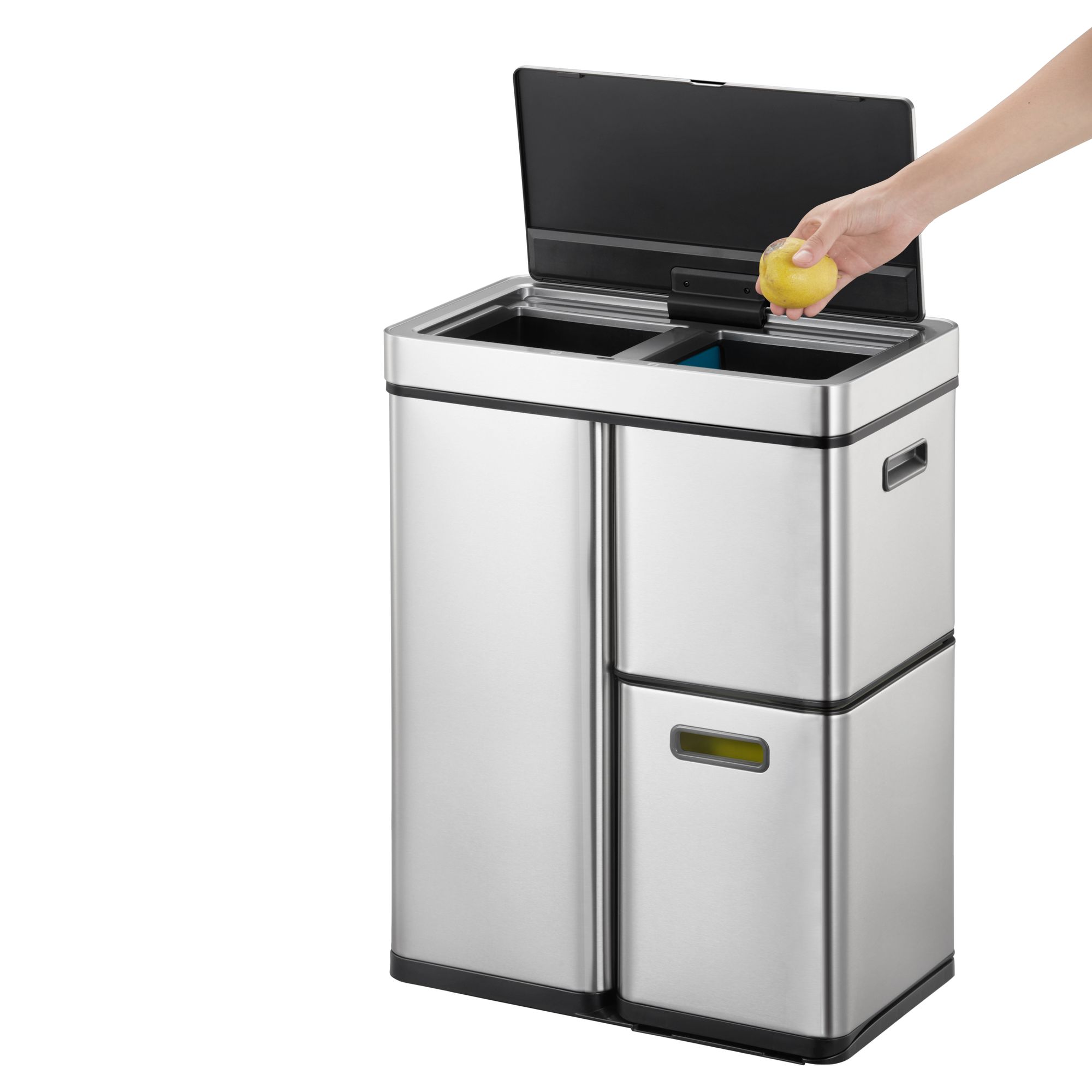 EKO - Mirage Plus Recycler Senzorový odpadkový koš 30+15+15 litrů - nerezová ocel Plast - matná nerezová ocel