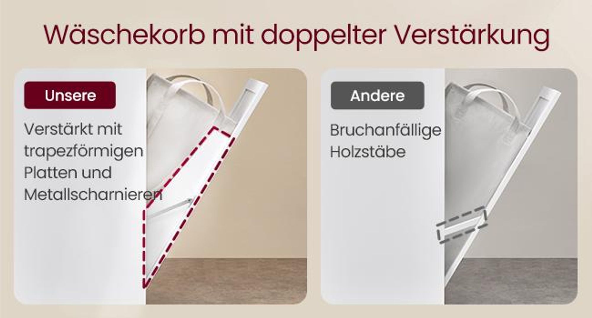 VASAGLE Badezimmerschrank mit Wäschekorb, hoher Badschrank, herausnehmbarer Wäschesack mit Griffen, mit Tür, verstellbare Ablage, 40 x 40 x 170 cm