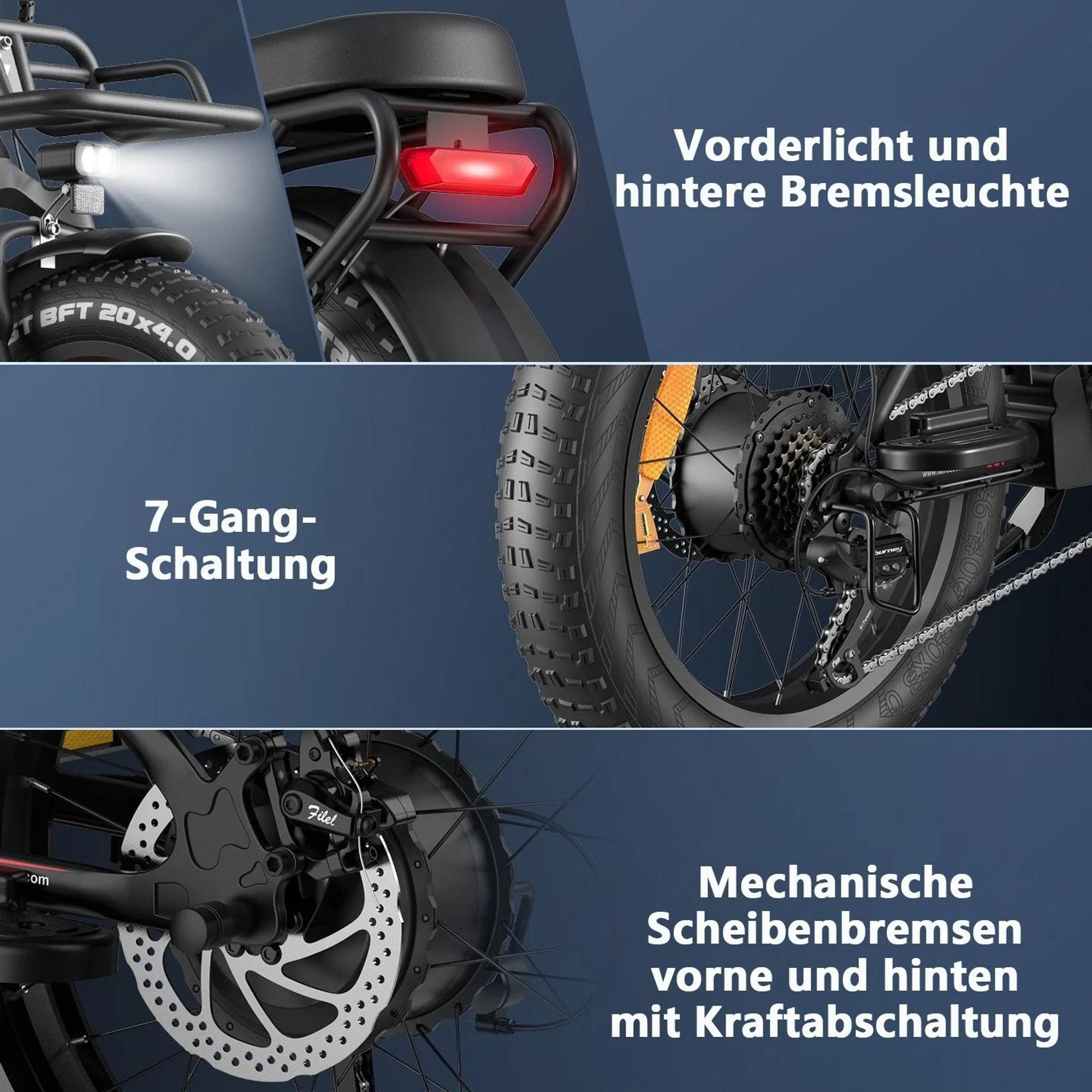 Electric Bike FAFREES F20 Max - Batterie 48V30AH 20" Reifen Mechanische Scheibenbremse - Schwarz