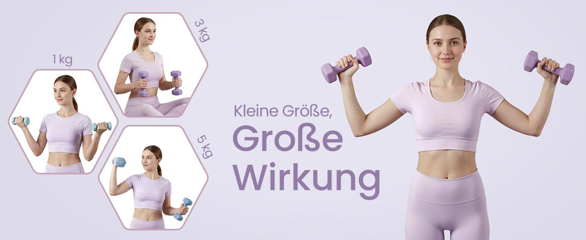 SONGMICS Kurzhantel Set, Hexagon, mit Hantelständer, 2 x 1 kg, 2 x 3 kg, 2 x 5 kg, mattes Finish, Neopren-Beschichtung, Krafttraining, zu Hause