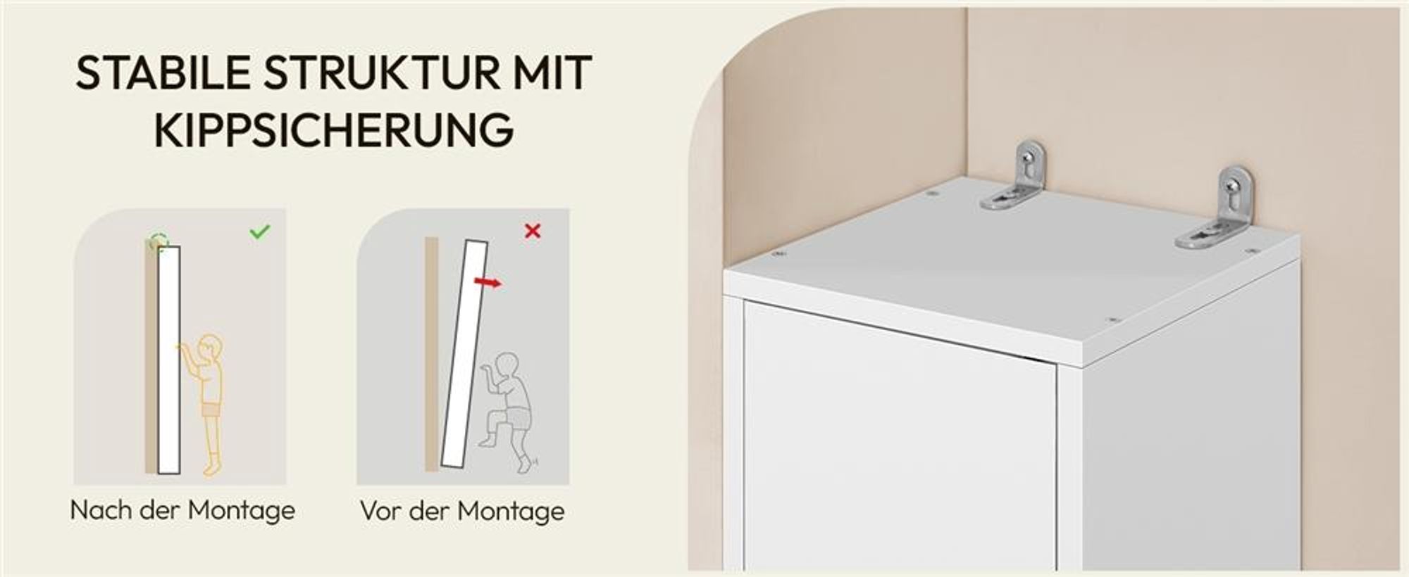Yaheetech Badezimmerschrank, 20 cm schmaler Badschrank, 180 cm Hochschrank, 10 Fächer, verstellbare Ablagen, Weiß