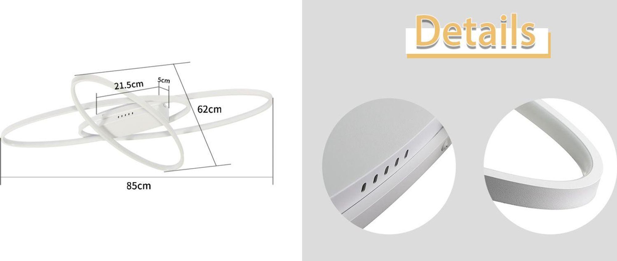 ZMH LED Plafoniera bianca dimmerabile con telecomando Plafoniera decorativa per interni 75W per soggiorno camera da letto cucina ufficio