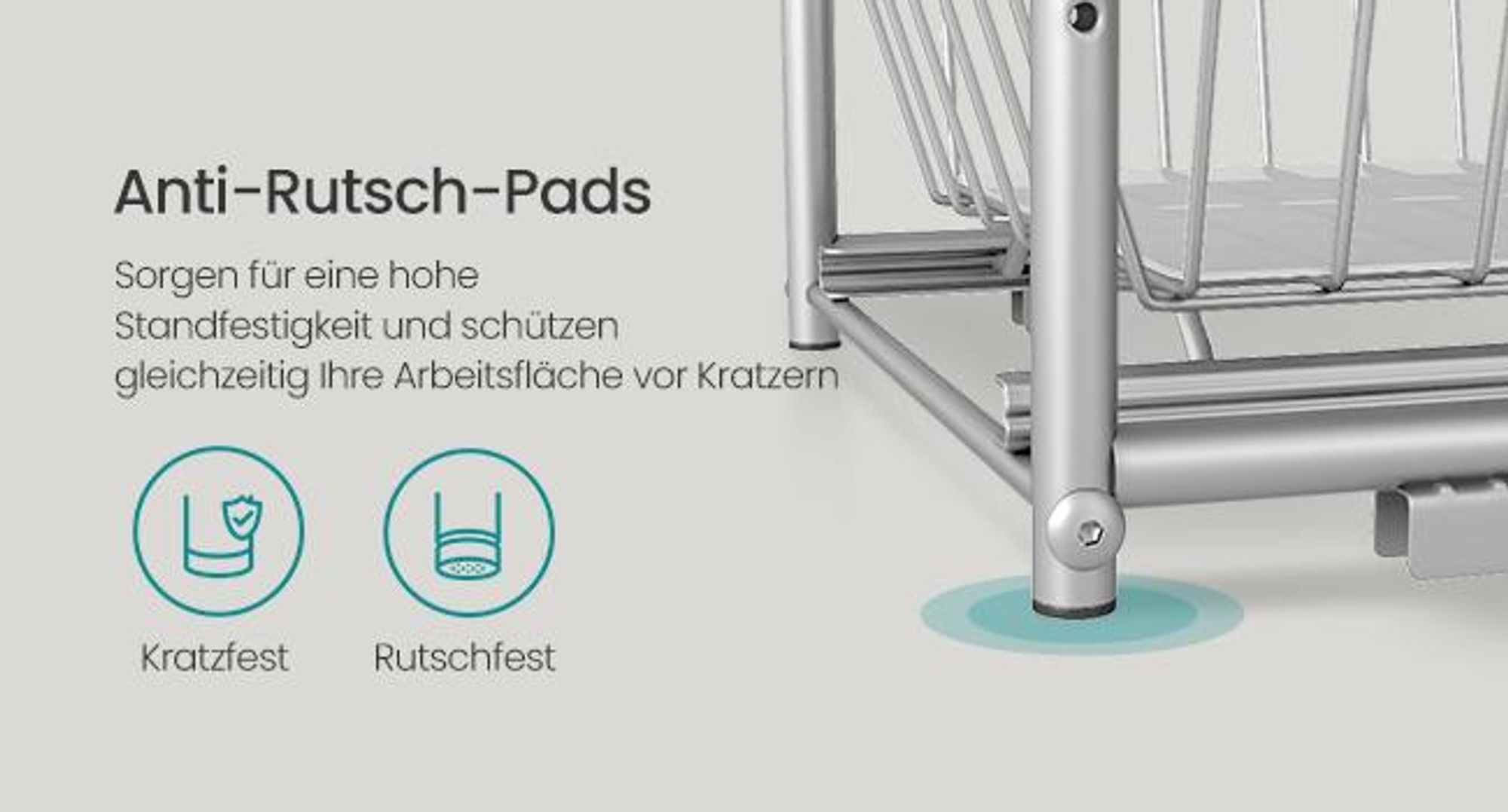 Küchenorganizer-Set, stapelbarer, Silber