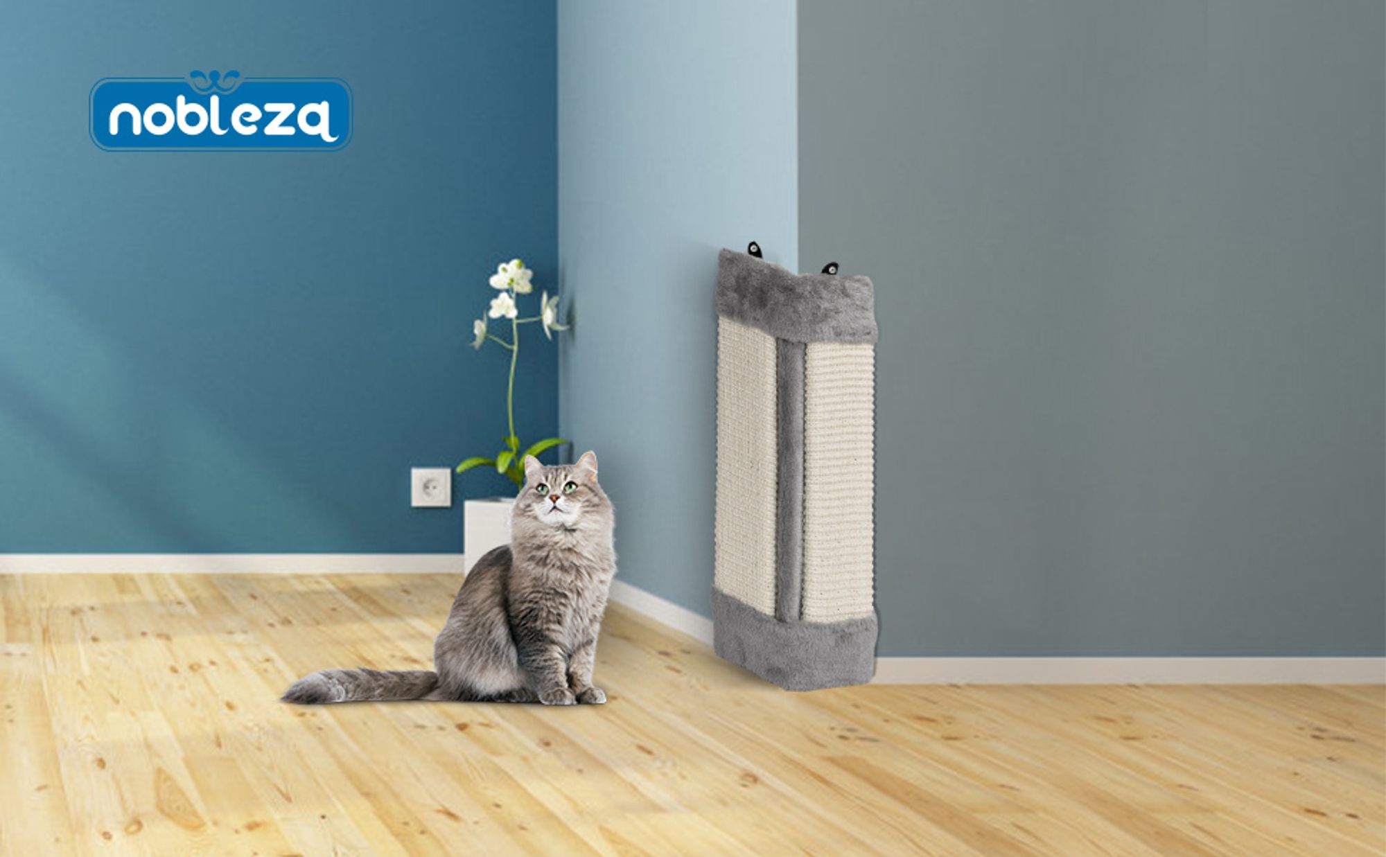 Katzen Kratzbrett Kratzmatte Kratzecke Sisal Katze Kratz Eck Brett Ecke,Grau 41 * 24 * 2,5cm