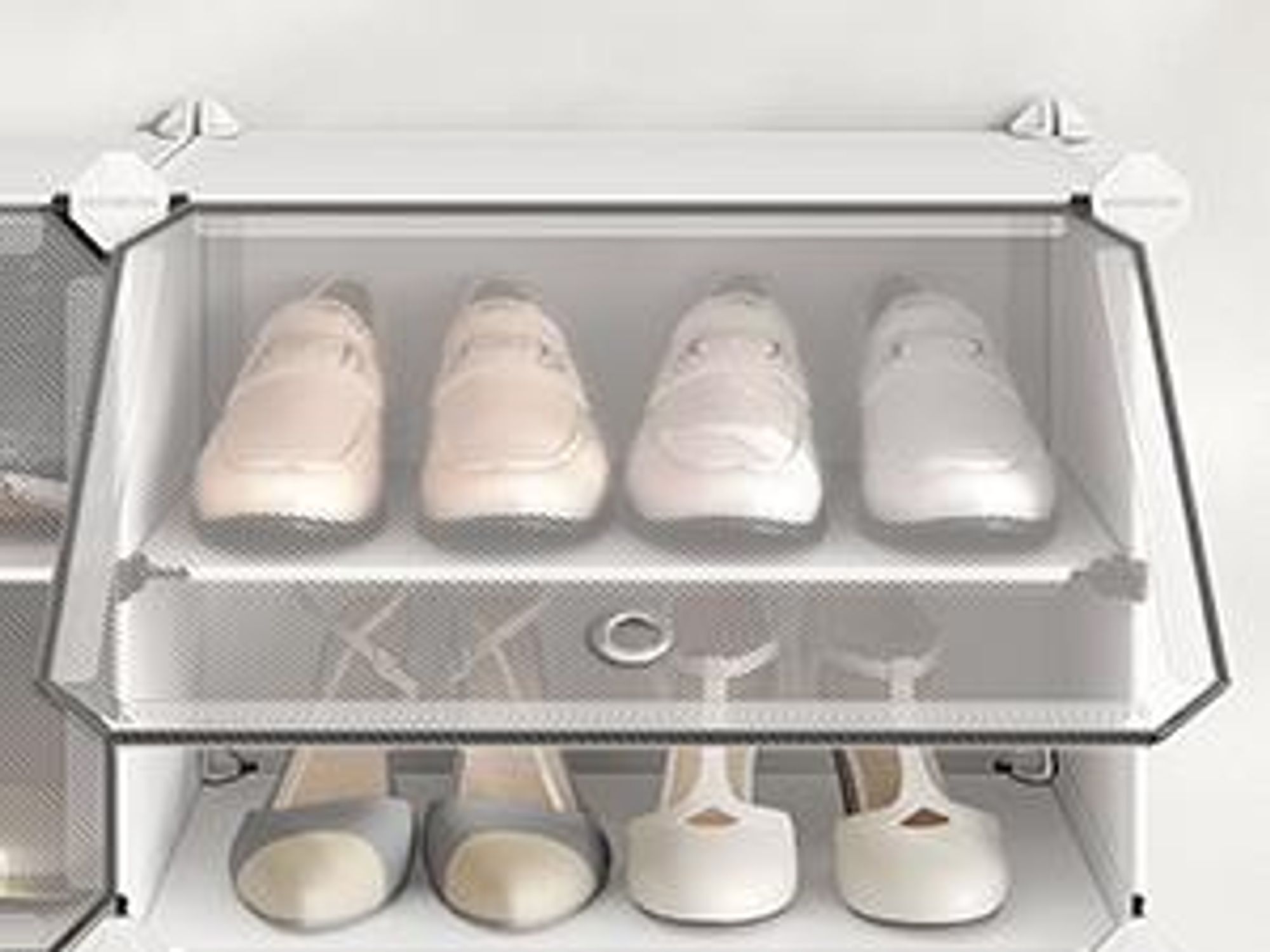 SONGMICS Schuhregal 10 Fächern Schuhschrank mit Türen weiß
