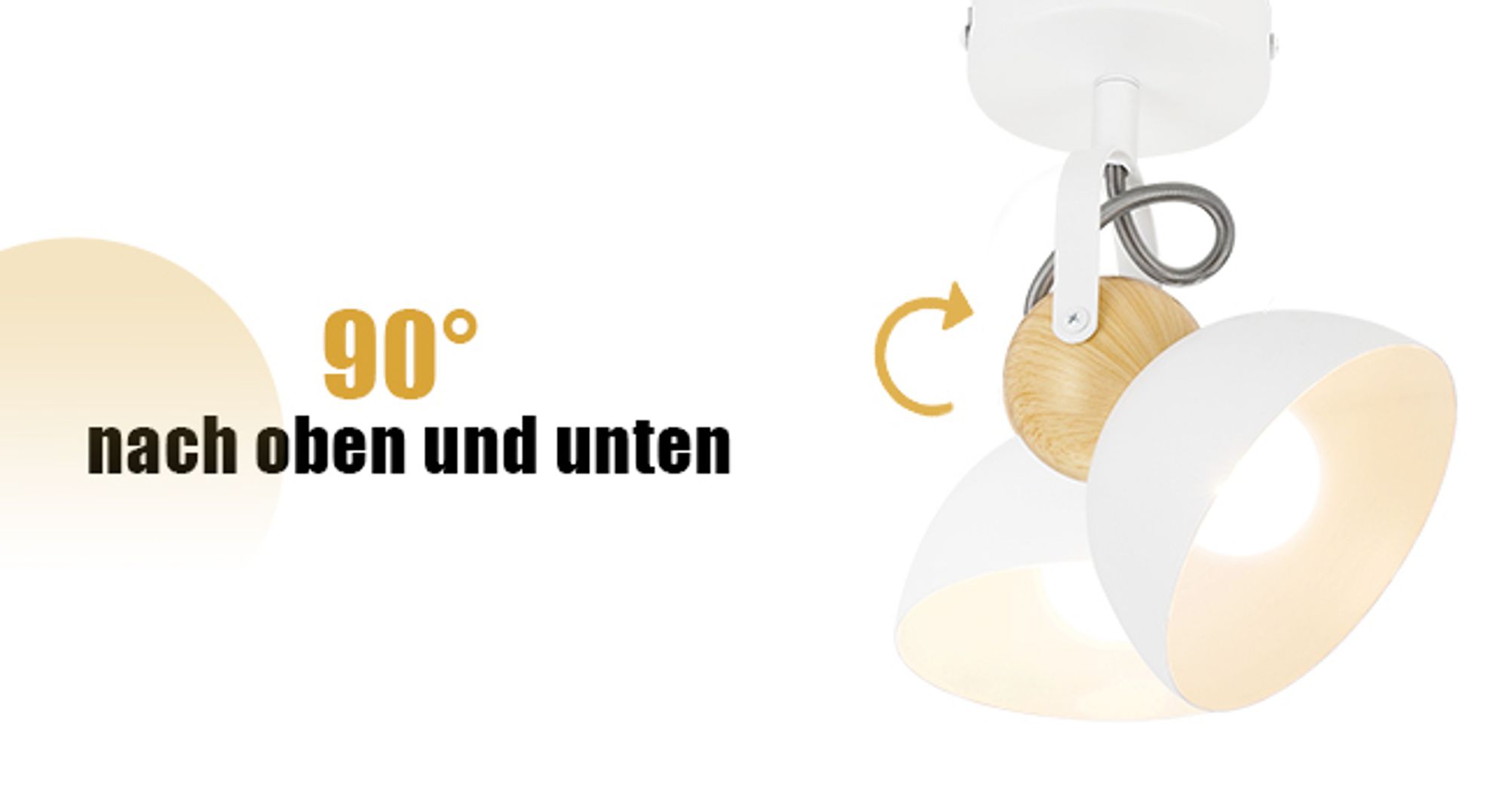 ZMH Deckenstrahler Vintage Weiß Deckenlampe 1 Flammig Retro Deckenspots E27 Flurlampe Schwenkbar 350° Wandstrahler Metall Industrial Deckenleuchte für Flur Küche Eingang Wohnzimmer Schlafzimmer
