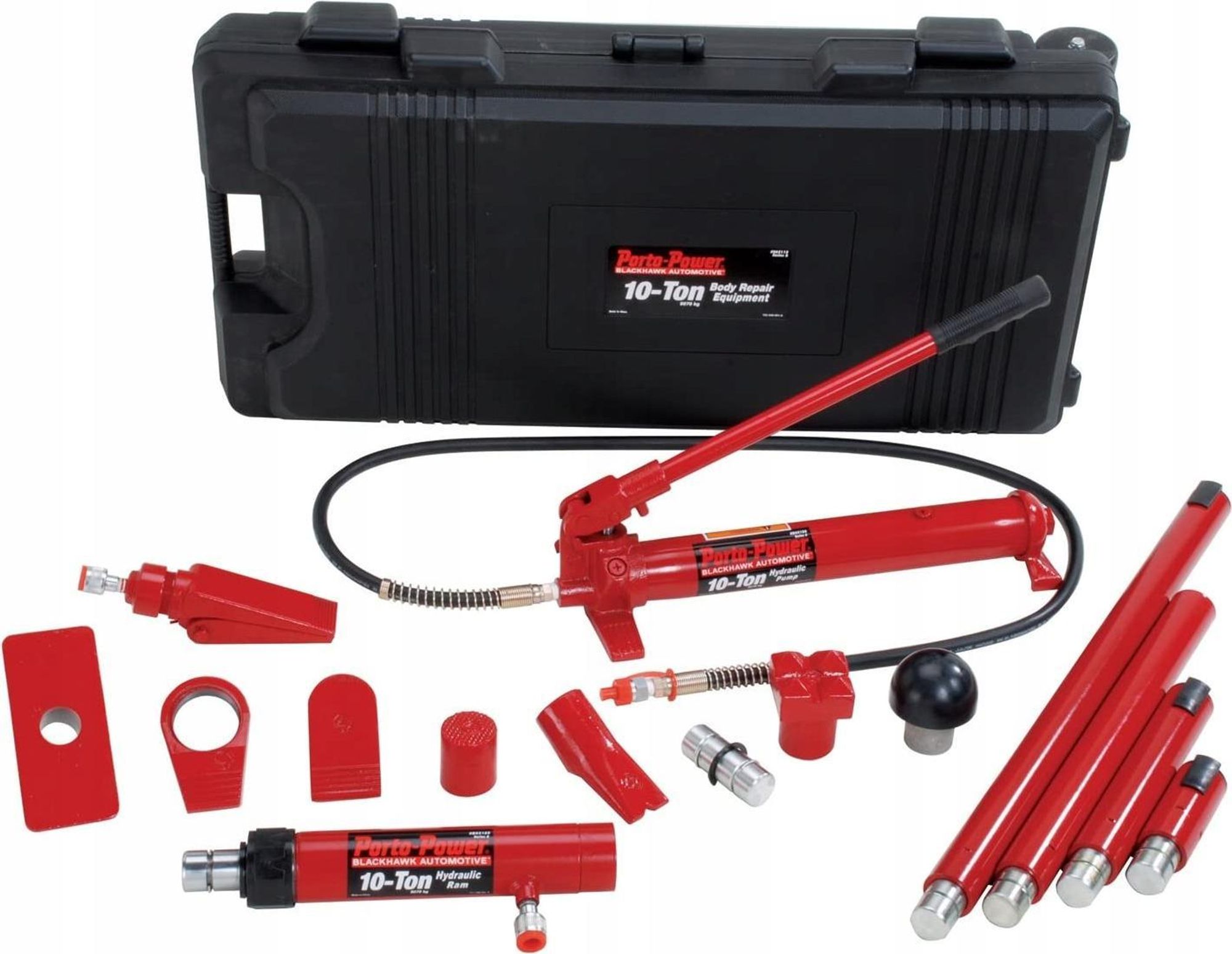 FORSAGE | Hydraulikzylinder Bausatz, tragbarer hydraulischer Wagenheber, 10 t, Autokarosserierahmen-Reparaturset, mit Aufbewahrungskoffer, für Autoreparatur, Lkw, Bauernhof