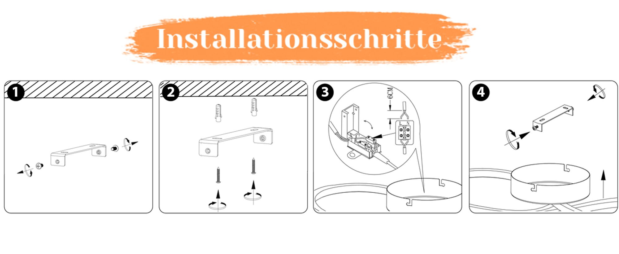 ZMH Deckenlampe LED Deckenleuchte Wohnzimmer  24W Wohnzimmerlampe Modern Kreative Design Schwarz Küchenlampe 3000K Warmweiß Schlafzimmerlampe Flur Metall Deckenleuchten für Küche Büro
