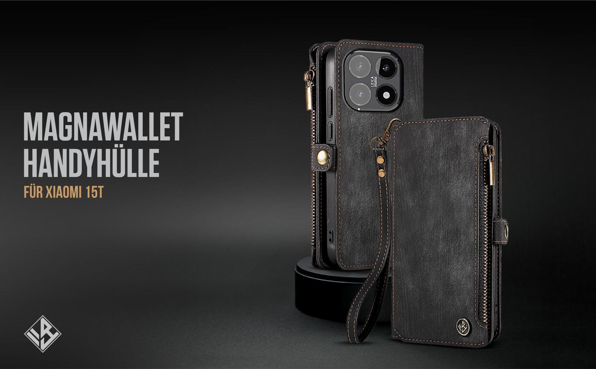 Klappbare Geldbeutel Handyhülle mit Handschlaufe für Xiaomi 15T