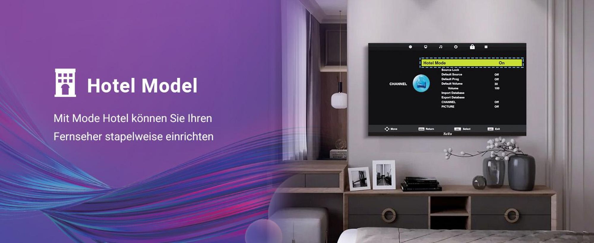 TuTu VIDAA Smart TV - LED Full HD - 25 Zoll/64 cm - Randlos Design - Tripple Tuner DVB-T/T2/S/S2/C - HDMI x3, USB x2, CI+ - Streaming-Apps - Hotel Mode - TUV25FQ1B