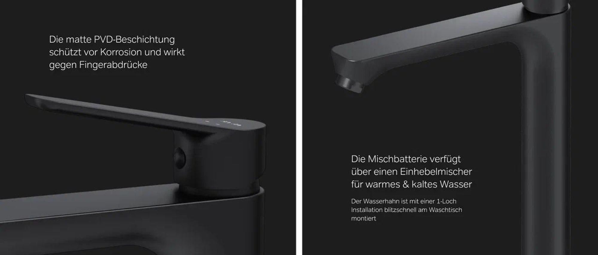 AM.PM Waschtischarmatur Hoch Schwarz Wasserhahn Bad Waschbecken Armatur Einhebelmischer Badarmatur Mischbatterie für Badezimmer Aufsatzwaschbecken