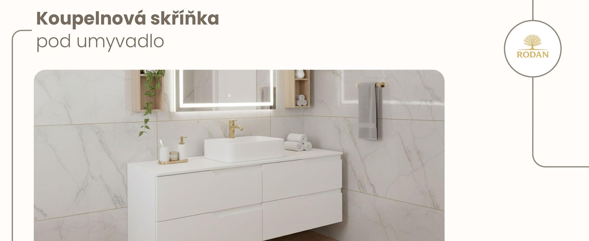 RODAN | Skříňka pod Umyvadlo - Bílá - 160 cm - S deskou Stolu - 4 Zásuvky - Závěsné - MDF čela - MODERN