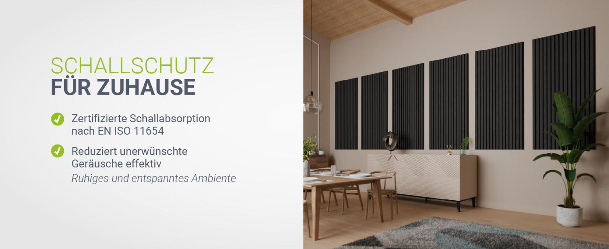 Juskys Wandpaneele Akustik 4er Set 2,88 qm - Verbesserte Akustik durch schallabsorbierende Materialien - Eiche Dunkelgrau